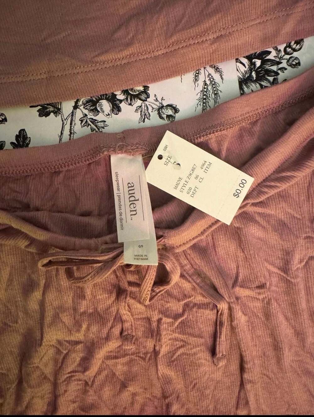 Mauve ribbed pajama set Auden - Picture 4 of 4